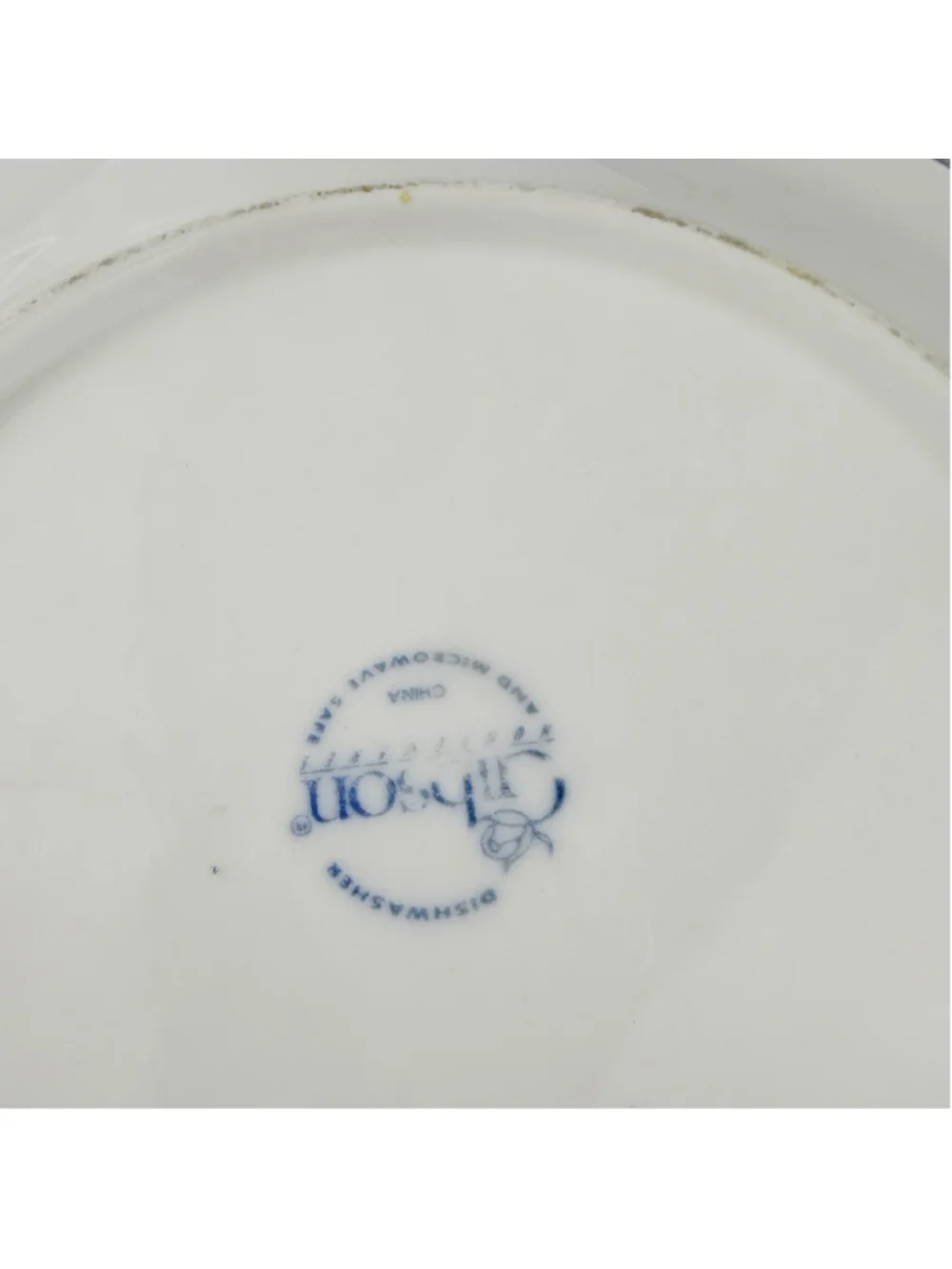 GIBSON Embossed FRUIT Dinner Plates Set of 2 White 10.5” Dishwasher Safe